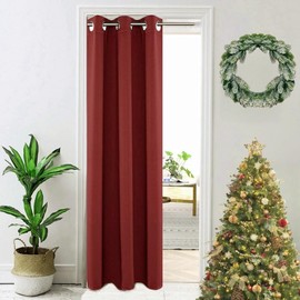 AiFish Doorway Panel Room Divider Solid Blackout Curtains 78 Inch Grommet Drapes Room Darkening Thermal Insulated Energy Efficient Window Treatment for Bay Window 1 Panel W39 x L78 Inch Burgundy