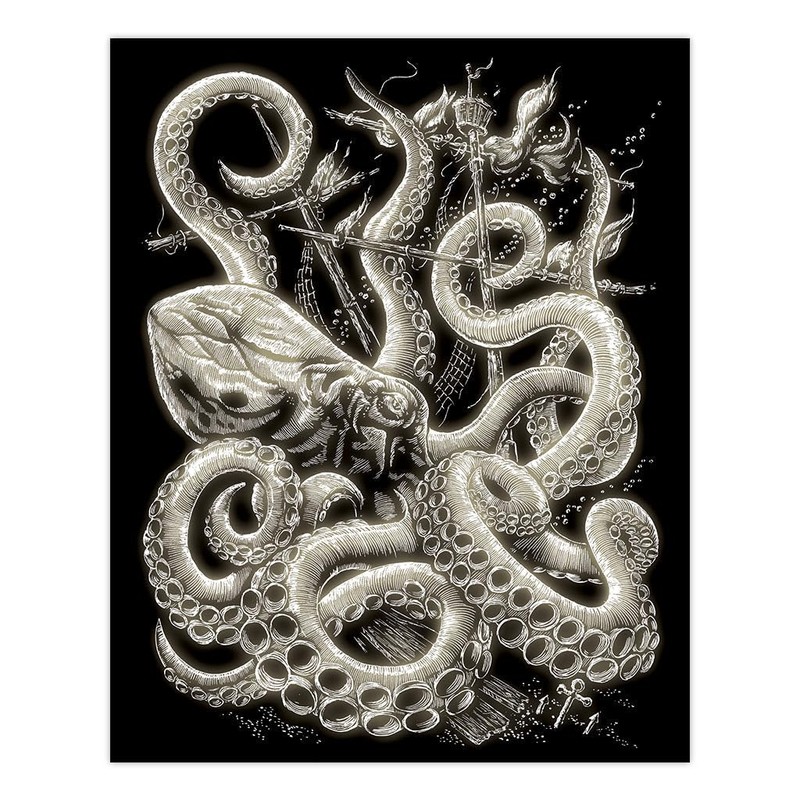 Royal and Langnickel Glow in Dark Engraving Art, Octopus