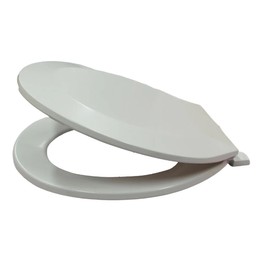 J&V Textiles Toilet Seat With Easy Clean & Change Hinge, Beveled Edges (White)