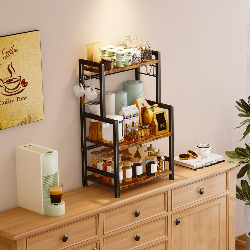 Kitchen Countertop Organizer,3 Tier Large Spice Rack Organizer with Adjustable