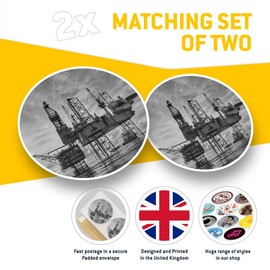 2 x 30cm Vinyl Stickers - Offshore Gas Oil Platform Decals 36588