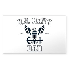 CafePress U.S. Navy Dad Blue and White Rectangle Bumper Sticker Car Decal