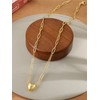 CTEEGN 14K Gold Heart Necklaces for Women, Dainty Paperclip Magnetic
