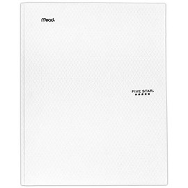 Five Star 2-Pocket Folder, Stay-Put Folder, Plastic Colored Folders with Pockets & Prong Fasteners for 3-Ring Binders, Great for Home School Supplies & Home Office, 11-5/8" x 9-5/16â, White (72494)
