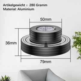 Tertullus Vinyl Record Weight 280G Black Vinyl Record Disc Stabiliser Turntable Level Aluminium Vinyl Clamp Phono Weight LP Record Puck for Phonograph Turntable