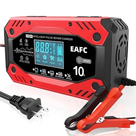 Battery Charger 10-Amp 12V and 24V Fully-Automatic Smart Car Battery Charger, Battery Maintainer Trickle Charger, and Battery Desulfator with Temperature Compensation