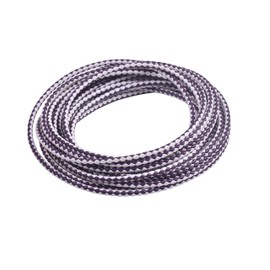 KONMAY - Cuerda de piel trenzada redonda de 4 mm, 2 yardas, blanca y morada