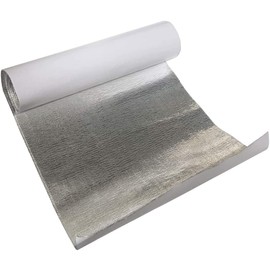 Xinhan Gold-Silver Adhesive Backed Aluminized Thicken Fiberglass Sheet Practical Heat Shield Protection Barrier Cover Aluminized Heat Shielding Mat (Silver, 24 x 48 Inch)