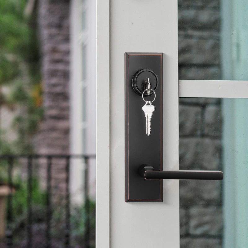 Haidms Oil Rubbed Bronze Front Door Handle Set, Entry Door