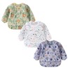 ElecMotive 3 Pack Long Sleeve Baby Bibs, Waterproof Sleeved Bib,