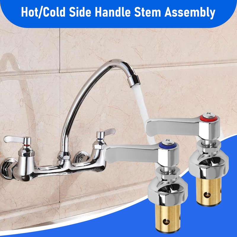 Handle Stem Assembly Hot & Cold Fits for T&S Brass