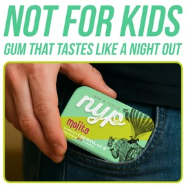 NYP Sugar Free Mojito Lime Chewing Gum, Aspartame Free Mojito Cocktail Flavour Filled Rum Gum Tin, Vegan, 21 Pieces