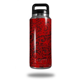 WraptorSkinz Skin Decal Wrap for Yeti Rambler Bottle 36oz Folder Doodles Red (YETI NOT INCLUDED)
