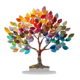 BestAlice Estatuas de árbol de la Vida, Escultura de Hojas de árbol, Decoración del Hogar, Accesorios de Mesa de Acrílico, Adorno Vintage para Estantes, Mesa, Escritorio, Oficina