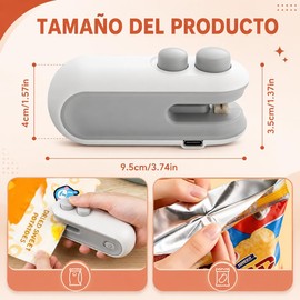 Selladora de Bolsas Plásticas Portátil YAUYAP fkj001 Blanco 2 en 1