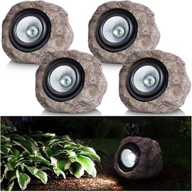 Candieslife LT-151S4 Luces Solares para Rocas de Jardín y Paisaje IP65 35 Lúmenes