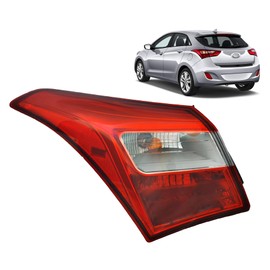 ALLIGATOR AUTO LIGHTS Replacement for Hyundai Elantra GT 2013-2017 DOT/SAE Compliant, Halogen Tail Light Assembly With Bulbs, Left/Driver Side Outer, 92401-A5010 / 92401-A5011