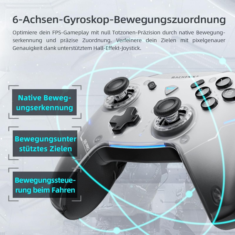 Machenike G5 Pro Wireless Controller für Windows PC/Switch/IOS/Android, RGB Lichter,