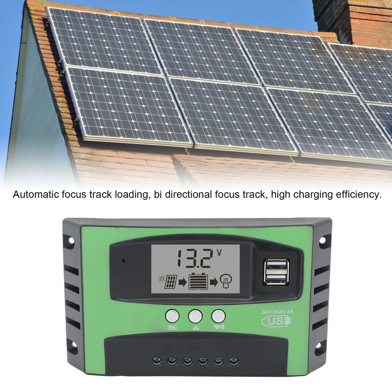 Solar Charge Controller with Dual USB Port 12V 24V MPPT