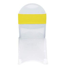 Your Chair Covers - Stretch Spandex Chair Bands - Yellow (Pack of 10), Universal Elastic Chair Cover Bands for Banquet, Party, Hotel Event Decorations