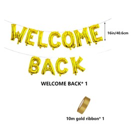 Willkommen zurück Brief Ballon Banner Bunting für Welcome Back, Home Coming, Back to School, Reunion und Home Family Party Dekorationen