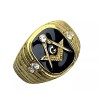 Masonic Mason Ribbed CZ Ring TK776 Size 9 T1