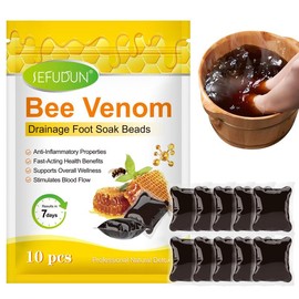 SEFUDUN Bee Venom Drainage Foot Soak Beads, 10pcs/set Deep Cleaning Foot Soak Beads, Foot Care Product for Women & Men