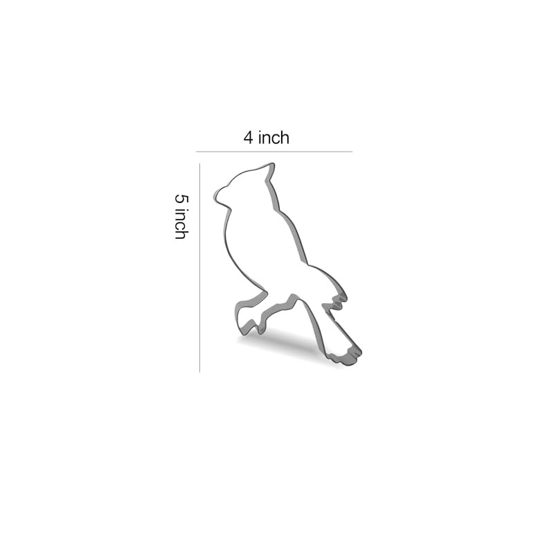Keewah 5 inch Cardinal Bird Cookie Cutter, Stainless Steel