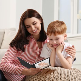 Vienrose Mini Photo Album 3-Pack (7×5 Inches) – Each Holds 52 Photos, Customizable Cover, Compact Picture Book for Postcards, Baby Photos (Black)