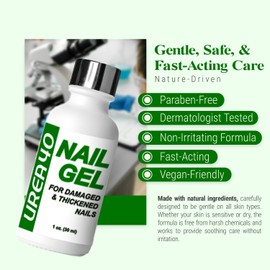 Urea Nail Gel - Softens Cracked Heel Calluses & Thick Toenails - Repairs Damaged, Yellow, Discolored Nails – Highly Effective & Quick-Dry Fingernails & Toenail Treatment (Urea 40%)