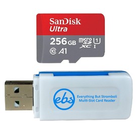 SanDisk Ultra 256GB Micro SD Card for Motorola Phone Works with Moto G Fast, Moto G Stylus, Moto G8 Power Lite (SDSQUA4-256G-GN6MN) Bundle with 1 Everything But Stromboli MicroSDXC Memory Card Reader