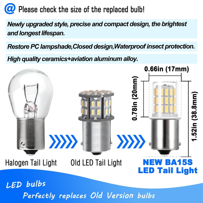 Heifymi 3W 1156 BA15S 1141 1003 7506 LED Tail Lights