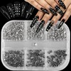 2Boxes 12Grids Mini Punk Nail Studs Square Cone Spike Spire