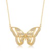 LILIE&WHITE Gold Hollow Butterfly Pendant Necklace for Women with Rhinestone