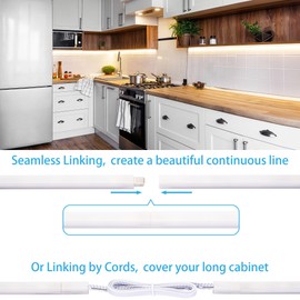 CULAVON Under Cabinet Lights, Plug in, Seamlessly Linkable 12 Inch, 6 Bars+Switch+Extensions, Under Counter Lighting for Kitchen, Closet, Gun Safe, Shelf, Display Case, LED 5000k Daylight