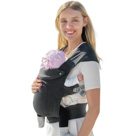 GROWNSY Baby Carrier Newborn to Toddler, Cozy Baby Wraps Carrier, Ergonomic Baby Carrier with Head Support, Deep Grey