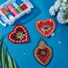 NICENEEDED Evil Eyes and Hearts Bead Patches 3 Pieces Red