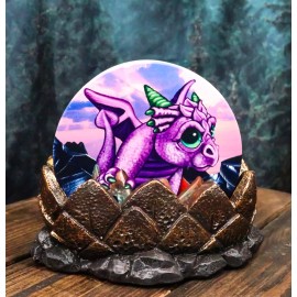 Fire Ice Water And Earth Elemental Dragon Hatchlings Egg Fantasy Coaster Set