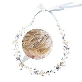 Baluue 1pc Bridal Hair Wreath Rhinestones Leaf Headband Hair Accessory for Wedding Elegant Garland Headwear for Brides and Bridesmaids Comfortable and Lightweight Design for