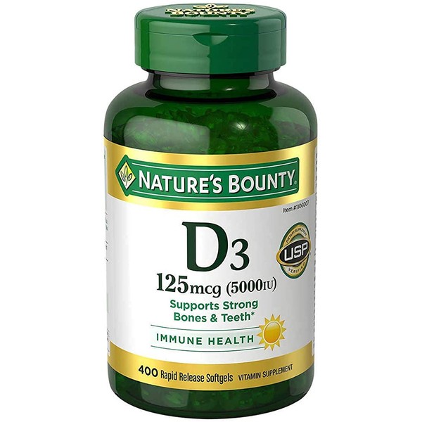 Nature's Bounty Immune Health Vitamin D3 5000 iu, Rapid Release 400 Softgels