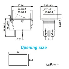 mxuteuk 3pcs AC110V/120V Rocker Switch DPST ON-Off 4 Pin Red Light Illuminated Snap-in Toggle Power Switch, AC 250V 6A 125V 10A, Use for Household Appliances MXU2-201NR