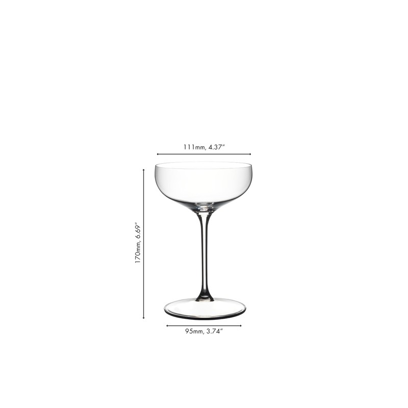 RIEDEL Machine-Made Dishwasher-Safe Grape Coupe and Cocktail Crystal Glass (2-Pack,