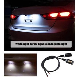 ECSiNG 4 x Motorcycle License Plate Light 12V 3 LED Universal Car Motorcycle License Plate Light Screws Bolt Light Motorcycle Accessories Motorcycle Part (White Light)