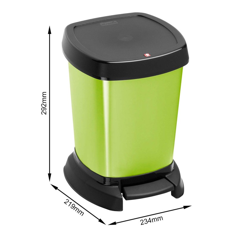Rotho 1165080747 Pedal Bin Paso, capacity 6 l, metallic-look, made