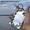 Cosmeria Silver Irregular Frame Photocard Holder Keychain, Electroplated Y2K ID