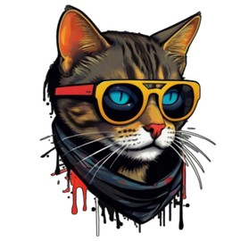 3pcs Cat Stickers 3in for Water Bottles, Waterproof Stickers for Skateboards Laptops, Phones Luggage Bicycles,Stickers for Kids Adults, Water Bottles.(Cat 26)