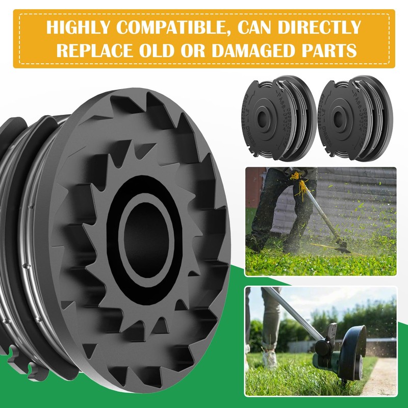 XIJIANG 3Pcs Replacement Strimmer Spool Line, with Trimmer Spool Cover