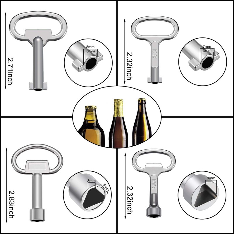 Mudder 11 Pcs Multi Functional Utility Key Kit Plumbers Key