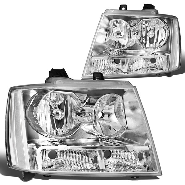 DNA Motoring HL-OH-CSA07-CH-CL1 Pair of Headlight [For 07-14 Chevy Tahoe/Avalanche/Suburban ]