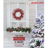 18 Inch Pre-lit Red Holly Berry Christmas Wreath for Front